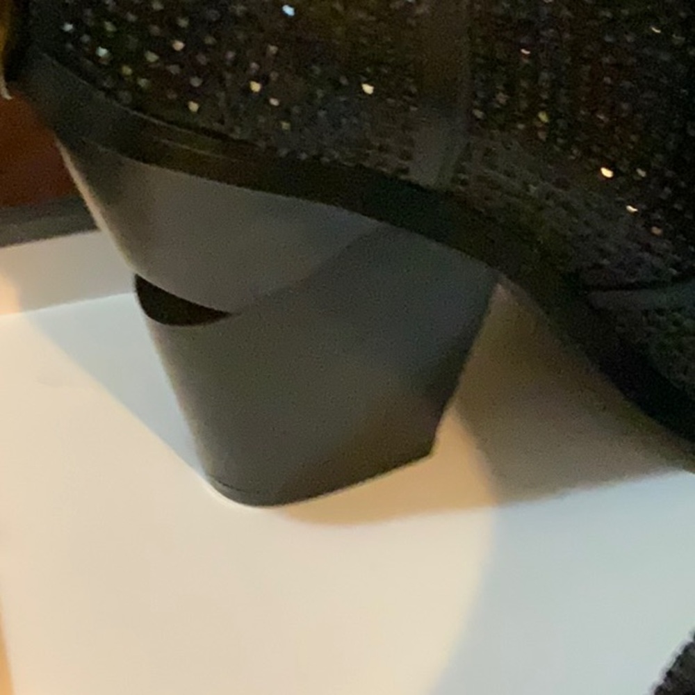 Azalea Wang Sparkling Black Heeled Boots - Picture 2 of 4